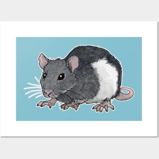 Black and white rat Wall Art by Savousepate